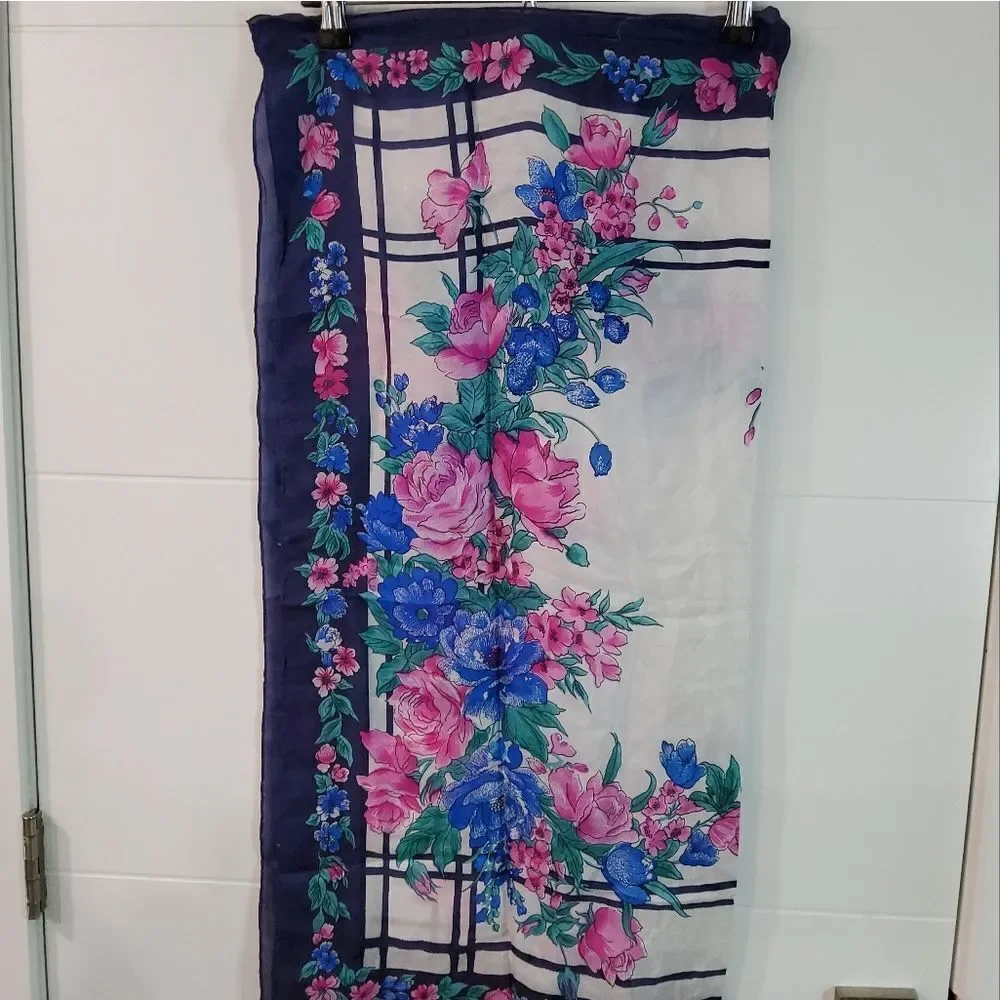 Golden Dragon Vintage Silk Square Scarf